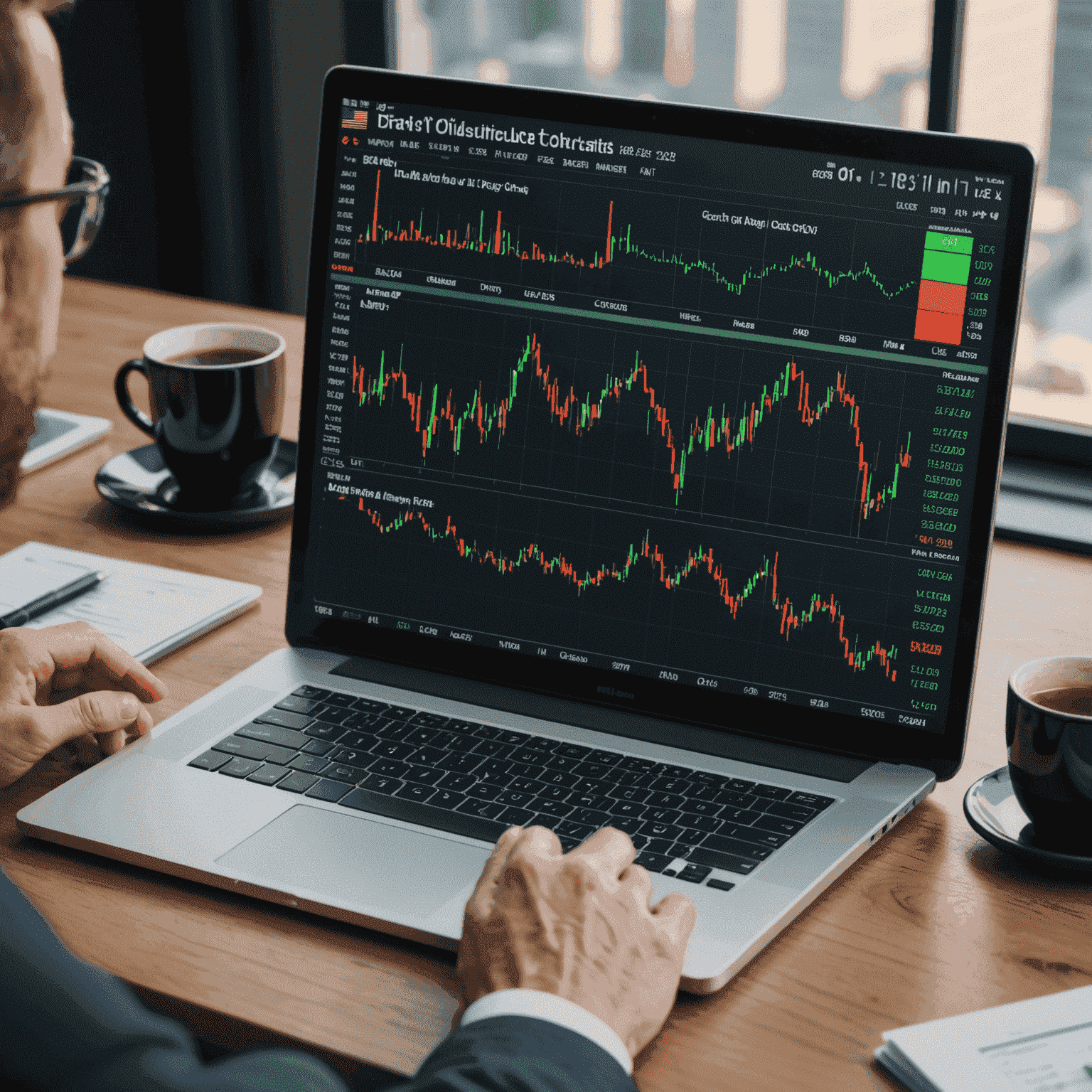 Trading screen showing oil futures contracts and price charts